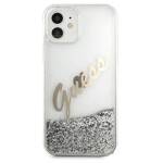 GUESS GUHCP12SGLVSSI IPHONE 12 MINI 5,4" SREBRNY/SILVER HARDCASE GLITTER VINTAGE SCRIPT