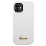 GUESS GUHCP12SLSLMGWH IPHONE 12 MINI 5,4" BIAŁY/WHITE HARDCASE METAL LOGO SCRIPT