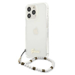 GUESS GUHCP13LKPSWH IPHONE 13 PRO / 13 6,1" TRANSPARENT HARDCASE WHITE PEARL