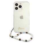 GUESS GUHCP13LKPSWH IPHONE 13 PRO / 13 6,1" TRANSPARENT HARDCASE WHITE PEARL