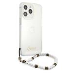 GUESS GUHCP13LKPSWH IPHONE 13 PRO / 13 6,1" TRANSPARENT HARDCASE WHITE PEARL