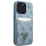 GUESS GUHCP13LP4TPB IPHONE 13 PRO / 13 6,1" NIEBIESKI/BLUE HARDCASE 4G TRIANGLE LOGO CARDSLOT