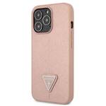 GUESS GUHCP13LPSATLP IPHONE 13 PRO / 13 6,1" RÓŻOWY/PINK HARDCASE SAFFIANOTRIANGLE LOGO