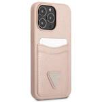 GUESS GUHCP13LPSATPP IPHONE 13 PRO / 13 6,1" RÓŻOWY/PINK HARDCASE SAFFIANOTRIANGLE LOGO CARDSLOT