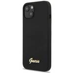 GUESS GUHCP13MLSLMGBK IPHONE 13 / 14 / 15 6.1" BLACK/CZARNY HARDCASE SILICONE SCRIPT GOLD LOGO