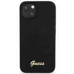 GUESS GUHCP13MLSLMGBK IPHONE 13 / 14 / 15 6.1" BLACK/CZARNY HARDCASE SILICONE SCRIPT GOLD LOGO