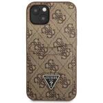 GUESS GUHCP13MP4TPW IPHONE 13 / 14 / 15 6.1" BRĄZOWY/BROWN HARDCASE 4G TRIANGLE LOGO CARDSLOT