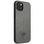 GUESS GUHCP13MPSATLG IPHONE 13 / 14 / 15 6.1" SREBRNY/SILVER HARDCASE SAFFIANOTRIANGLE LOGO