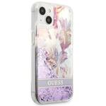 GUESS GUHCP13SLFLSU IPHONE 13 MINI 5,4" FIOLETOWY/PURPLE HARDCASE FLOWER LIQUID GLITTER