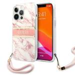 GUESS GUHCP13XKMABPI IPHONE 13 PRO MAX 6,7" RÓŻOWY/PINK HARDCASE MARBLE STRAP COLLECTION