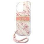 GUESS GUHCP13XKMABPI IPHONE 13 PRO MAX 6,7" RÓŻOWY/PINK HARDCASE MARBLE STRAP COLLECTION