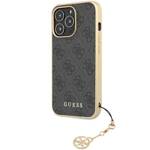 GUESS GUHCP14LGF4GGR IPHONE 14 PRO 6,1" SZARY/GREY HARDCASE 4G CHARMS COLLECTION