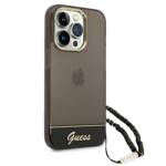 GUESS GUHCP14LHGCOHK IPHONE 14 PRO 6,1" CZARNY/BLACK HARDCASE TRANSLUCENT PEARL STRAP