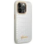 GUESS GUHCP14LHGCRHS IPHONE 14 PRO 6,1" SREBRNY/SILVER HARDCASE CROCO COLLECTION