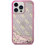 GUESS GUHCP14LLC4PSGP IPHONE 14 PRO 6.1" RÓŻOWY/PINK HARDCASE LIQUID GLITTER 4G TRANSCULENT