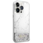 GUESS GUHCP14LLCSGSGH IPHONE 14 PRO 6.1" BIAŁY/WHITE HARDCASE LIQUID GLITTER MARBLE