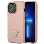 GUESS GUHCP14LPSATLP IPHONE 14 PRO 6,1" RÓŻOWY/PINK HARDCASE SAFFIANOTRIANGLE LOGO