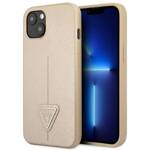 GUESS GUHCP14MPSATLE IPHONE 14 PLUS / 15 PLUS 6.7" BEŻOWY/BEIGE HARDCASE SAFFIANOTRIANGLE LOGO