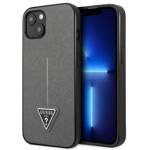 GUESS GUHCP14MPSATLG IPHONE 14 PLUS / 15 PLUS 6.7" SREBRNY/SILVER HARDCASE SAFFIANOTRIANGLE LOGO