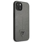 GUESS GUHCP14MPSATLG IPHONE 14 PLUS / 15 PLUS 6.7" SREBRNY/SILVER HARDCASE SAFFIANOTRIANGLE LOGO