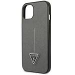 GUESS GUHCP14MPSATLG IPHONE 14 PLUS / 15 PLUS 6.7" SREBRNY/SILVER HARDCASE SAFFIANOTRIANGLE LOGO