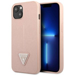 GUESS GUHCP14MPSATLP IPHONE 14 PLUS / 15 PLUS 6.7" RÓŻOWY/PINK HARDCASE SAFFIANOTRIANGLE LOGO