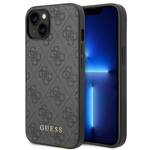 GUESS GUHCP14SG4GFGR IPHONE 14 / 15 / 13 6.1" SZARY/GREY HARD CASE 4G METAL GOLD LOGO