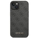 GUESS GUHCP14SG4GFGR IPHONE 14 / 15 / 13 6.1" SZARY/GREY HARD CASE 4G METAL GOLD LOGO