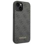 GUESS GUHCP14SG4GFGR IPHONE 14 / 15 / 13 6.1" SZARY/GREY HARD CASE 4G METAL GOLD LOGO