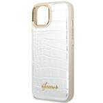 GUESS GUHCP14SHGCRHS IPHONE 14 / 15 / 13 6.1" SREBRNY/SILVER HARDCASE CROCO COLLECTION