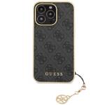 GUESS GUHCP14XGF4GGR IPHONE 14 PRO MAX 6.7" SZARY/GREY HARDCASE 4G CHARMS COLLECTION