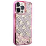 GUESS GUHCP14XLC4PSGP IPHONE 14 PRO MAX 6.7" RÓŻOWY/PINK HARDCASE LIQUID GLITTER 4G TRANSCULENT