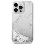 GUESS GUHCP14XLCSGSGH IPHONE 14 PRO MAX 6.7" BIAŁY/WHITE HARDCASE LIQUID GLITTER MARBLE