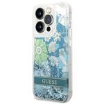 GUESS GUHCP14XLFLSN IPHONE 14 PRO MAX 6,7" ZIELONY/GREEN HARDCASE FLOWER LIQUID GLITTER