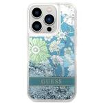 GUESS GUHCP14XLFLSN IPHONE 14 PRO MAX 6,7" ZIELONY/GREEN HARDCASE FLOWER LIQUID GLITTER