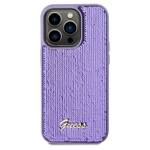 GUESS GUHCP14XPSFDGSU IPHONE 14 PRO MAX 6.7" FIOLETOWY/PURPLE HARDCASE SEQUIN SCRIPT METAL