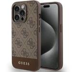 GUESS GUHCP15LG4GLBR IPHONE 15 PRO 6.1" BRĄZOWY/BROWN HARDCASE 4G STRIPE COLLECTION