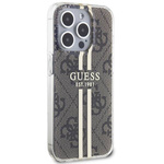 GUESS GUHCP15LH4PSEGW IPHONE 15 PRO 6.1" BRĄZOWY/BROWN HARDCASE IML 4G GOLD STRIPE