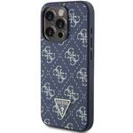 GUESS GUHCP15LPG4GPB IPHONE 15 PRO 6.1" NIEBIESKI/BLUE HARDCASE 4G TRIANGLE METAL LOGO