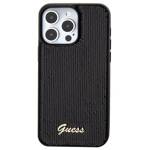 GUESS GUHCP15LPSFDGSK IPHONE 15 PRO 6.1" CZARNY/BLACK HARDCASE SEQUIN SCRIPT METAL