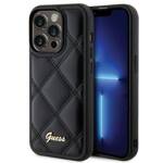 GUESS GUHCP15LPSQSQSK IPHONE 15 PRO 6.1" CZARNY/BLACK HARDCASE QUILTED METAL LOGO