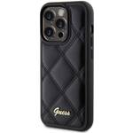 GUESS GUHCP15LPSQSQSK IPHONE 15 PRO 6.1" CZARNY/BLACK HARDCASE QUILTED METAL LOGO