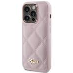 GUESS GUHCP15LPSQSQSP IPHONE 15 PRO 6.1" RÓŻOWY/PINK HARDCASE QUILTED METAL LOGO