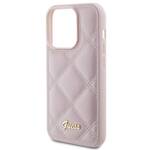 GUESS GUHCP15LPSQSQSP IPHONE 15 PRO 6.1" RÓŻOWY/PINK HARDCASE QUILTED METAL LOGO