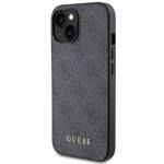 GUESS GUHCP15MG4GFGR IPHONE 15 PLUS / 14 PLUS 6.7" SZARY/GREY HARD CASE 4G METAL GOLD LOGO