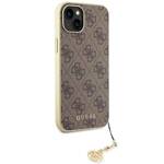 GUESS GUHCP15SGF4GBR IPHONE 15 / 14 / 13 6.1" BRĄZOWY/BROWN HARDCASE 4G CHARMS COLLECTION