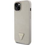 GUESS GUHCP15SPCRTHCD IPHONE 15 / 14 / 13 6.1" ZŁOTY/GOLD HARDCASE CROCO TRIANGLE METAL LOGO