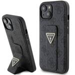 GUESS GUHCP15SPGS4TDK IPHONE 15 / 14 / 13 6.1" CZARNY/BLACK HARDCASE GRIP STAND 4G TRIANGLE STRASS