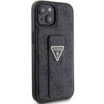 GUESS GUHCP15SPGS4TDK IPHONE 15 / 14 / 13 6.1" CZARNY/BLACK HARDCASE GRIP STAND 4G TRIANGLE STRASS