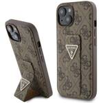 GUESS GUHCP15SPGS4TDW IPHONE 15 / 14 / 13 6.1" BRĄZOWY/BROWN HARDCASE GRIP STAND 4G TRIANGLE STRASS